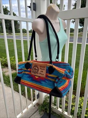 Western Style Overnight Bag, Zip Top 18” x 9” x 9”, Used Once